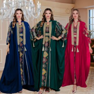 Luxurious Kaftan Dubai Embroidery Abaya Two-Piece Set